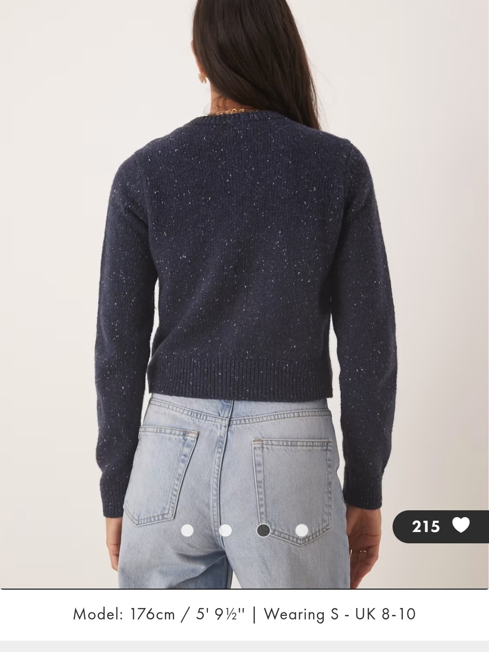 NWT Abercrombie & Fitch Navy Speckled Knit Cardigan - Picture 6 of 6